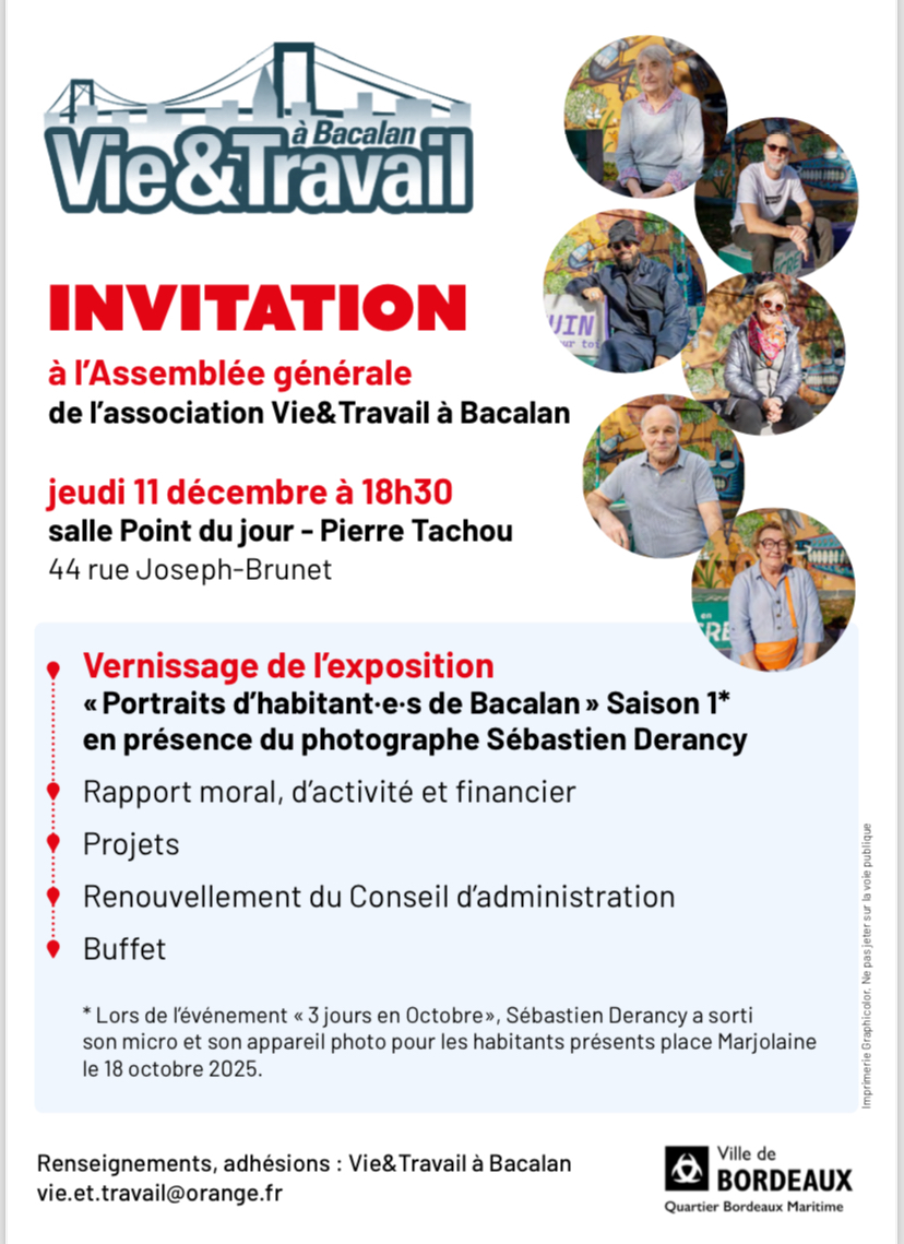 Les 3 jours en Décembre de l'association VIE ET TRAVAIL